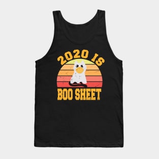 2020 Is Boo Sheet, Cat Boo Ghost Halloween face mask Tank Top